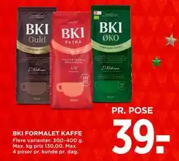 MENY BKI FORMALET KAFFE tilbud
