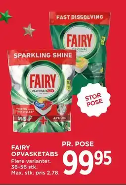 MENY FAIRY OPVASKETABS tilbud