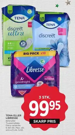 MENY TENA ELLER LIBRESSE tilbud