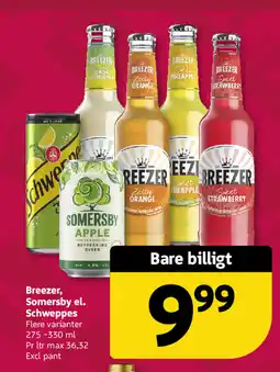 Løvbjerg Breezer, Somersby el. Schweppes tilbud