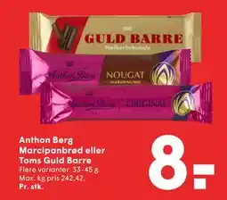 SPAR Anthon Berg Marcipanbrød eller Toms Guld Barre tilbud