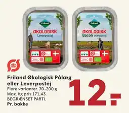 SPAR Friland Økologisk Pålæg eller Leverpostej tilbud
