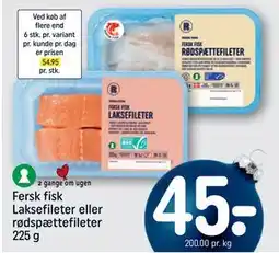 REMA 1000 Fersk fisk Laksefileter eller rødspættefileter 225 g tilbud