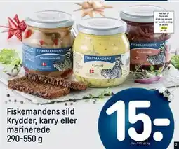 REMA 1000 Fiskemandens sild Krydder, karry eller marinerede 290-550 g tilbud