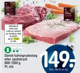 REMA 1000 Dansk kalvegrydesteg eller spidsbryst 800-1200 g tilbud