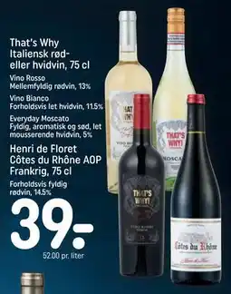 REMA 1000 That’s Why Italiensk rød- eller hvidvin, 75 cl tilbud