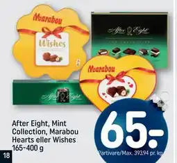 REMA 1000 After Eight, Mint Collection, Marabou Hearts eller Wishes 165-400 g tilbud