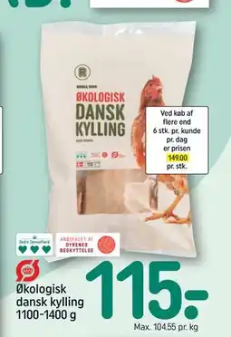 REMA 1000 Økologisk dansk kylling 1100-1400 g tilbud