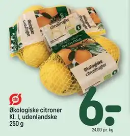 REMA 1000 Økologiske citroner Kl. I, udenlandske 250 g tilbud