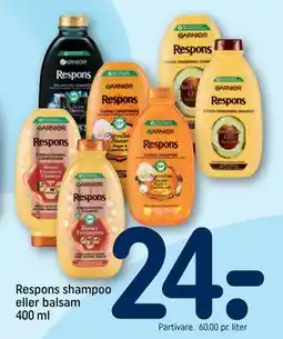REMA 1000 Respons shampoo eller balsam 400 ml tilbud