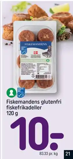 REMA 1000 Fiskemandens glutenfri fiskefrikadeller 120 g tilbud