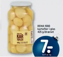 REMA 1000 REMA 1000 kartofler i glas 425 g/drænet tilbud
