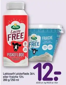REMA 1000 Laktosefri piskefløde 36% eller fraiche 13% 200 g/250 ml tilbud