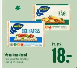 Min Købmand Wasa Knækbrød tilbud