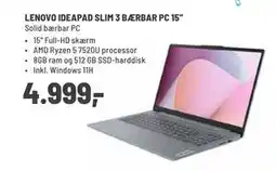 Panasonic Center LENOVO IDEAPAD SLIM 3 BÆRBAR PC 15” tilbud