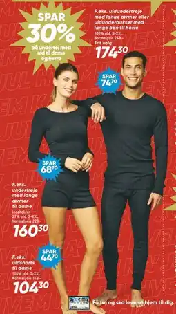 Bilka SPAR 30% på undertøj med uld til dame og herre tilbud