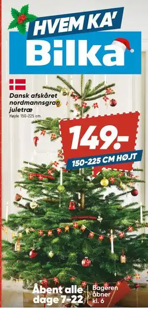 Dansk afskåret nordmannsgran juletræ