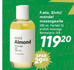 Bilka Sinful mandel massageolie tilbud
