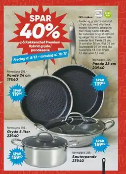 Bilka Spar 40% på Køkkenchef Premium Hybrid gryde/ pandeserie tilbud