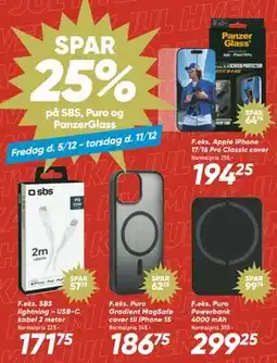 Bilka SPAR. 25%. på SBS, Puro og PanzerGlass tilbud
