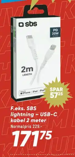 Bilka SBS lightning – USB-C kabel 2 meter tilbud