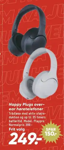 Bilka Happy Plugs overear høretelefoner tilbud