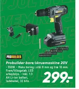 Bilka Probuilder bore/skruemaskine 20V tilbud