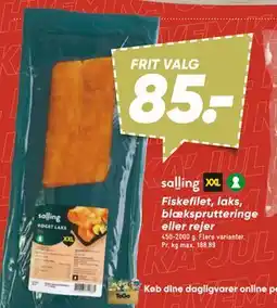 Bilka Fiskefilet, laks, blæksprutteringe eller rejer tilbud