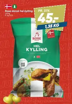 Bilka Rose dansk hel kylling tilbud