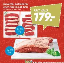 Bilka Cuvette, entrecotes eller ribeyes af okse tilbud