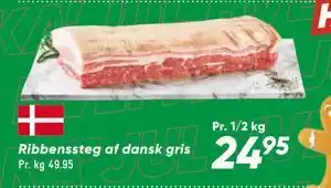 Ribbenssteg af dansk gris