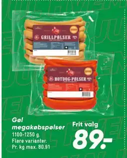 Bilka Gøl megakøbspølser tilbud