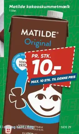 Bilka Matilde kakaoskummetmælk tilbud