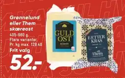 Bilka Grønnelund eller Them skæreost tilbud