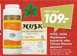 Bilka HUSK, HUSK Mælkesyrebakterier eller Fitness Pharma økonomi tilbud