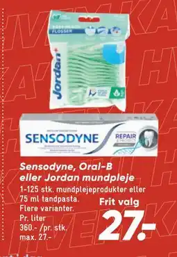 Bilka Sensodyne, Oral-B eller Jordan mundpleje tilbud
