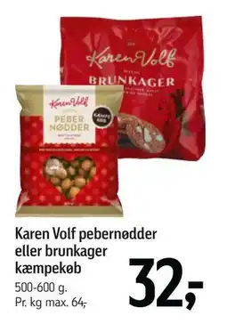 Føtex Karen Volf pebernødder eller brunkager kæmpekøb tilbud