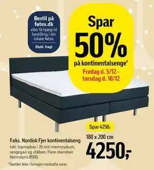 Føtex Spar 50% på kontinentalsenge tilbud