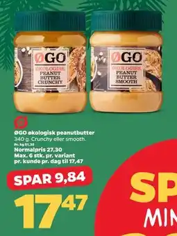 Netto ØGO økologisk peanutbutter tilbud