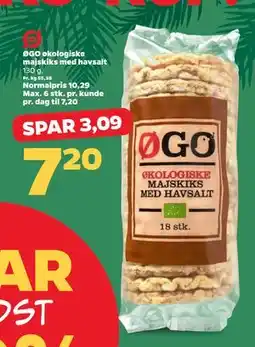 Netto ØGO økologiske majskiks med havsalt tilbud