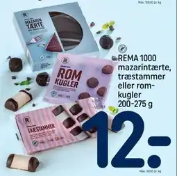 REMA 1000 REMA 1000 mazarintærte, træstammer eller romkugler 200-275 g tilbud