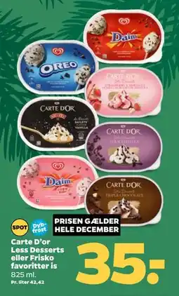 Netto Carte D’or Less Desserts eller Frisko favoritter is tilbud
