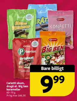 Løvbjerg Carletti skum, dragé el. Big ben karameller tilbud