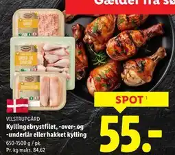Lidl Kyllingebrystfilet, -over- og -underlår eller hakket kylling tilbud