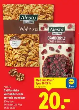 Lidl Californiske valnødder eller tørrede tranebær, App-pris tilbud