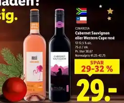 Lidl Cabernet Sauvignon eller Western Cape rosé tilbud
