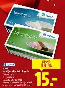 Lidl Vanilje- eller tricolore-is tilbud