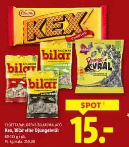 Lidl Kex, Bilar eller Djungelvrål tilbud