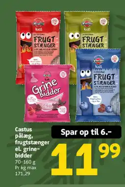 Løvbjerg Castus pålæg, frugtstænger el. grine- bidder tilbud
