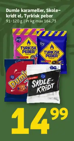 Løvbjerg Dumle karameller, Skole- kridt el. Tyrkisk peber tilbud